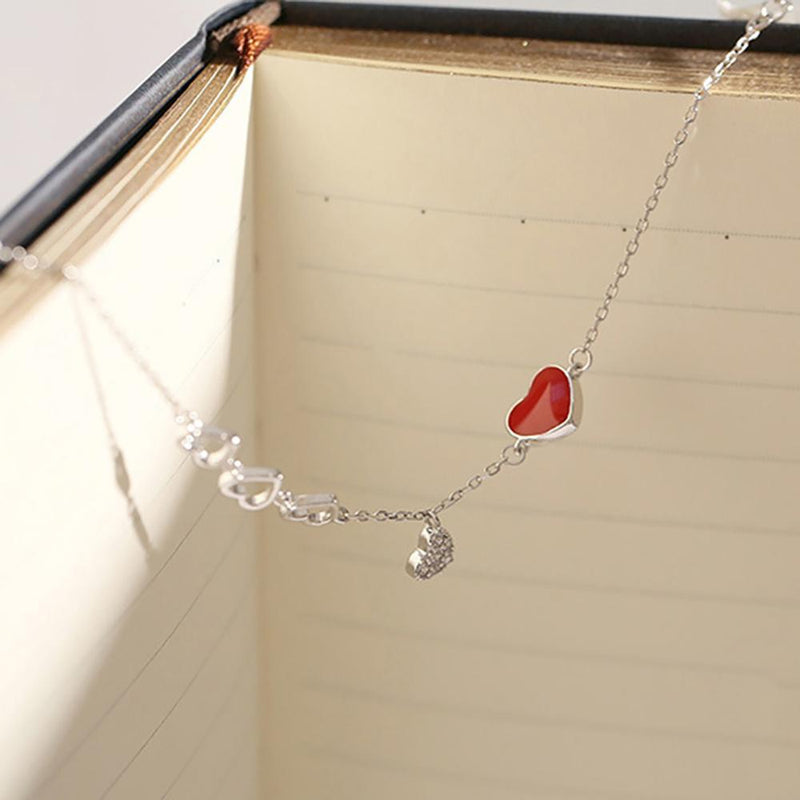 Romantisches rotes Herz Zirkon Armband