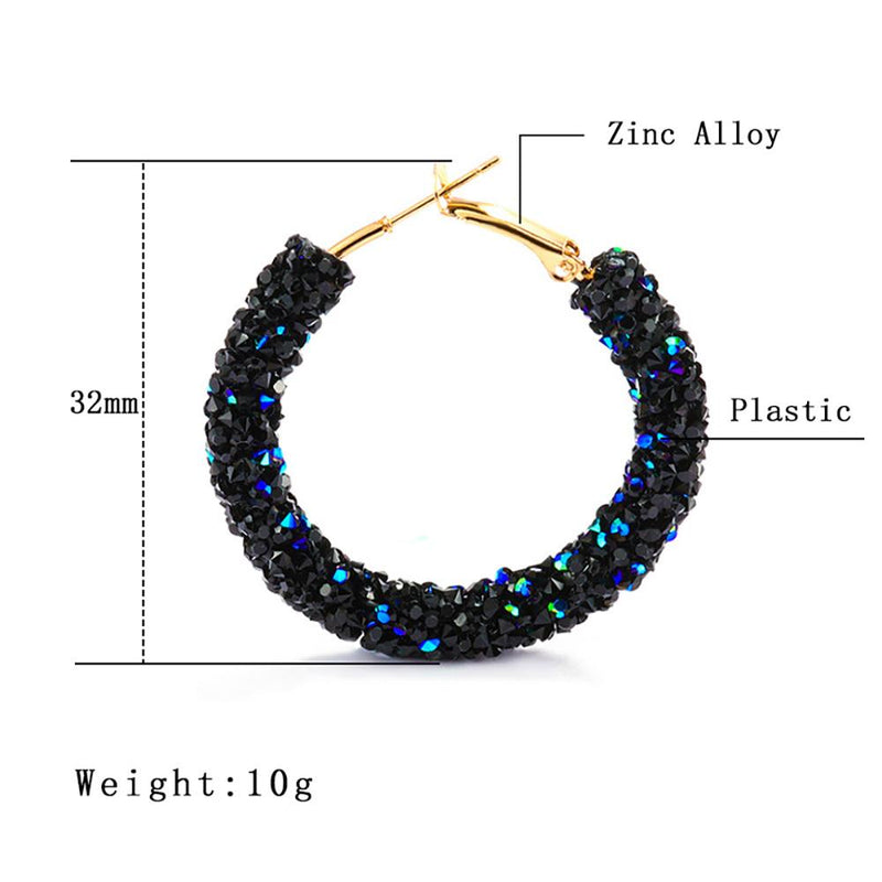 Runde schillernde baumelnde Ohrringe