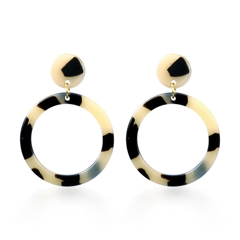 Runde schillernde baumelnde Ohrringe