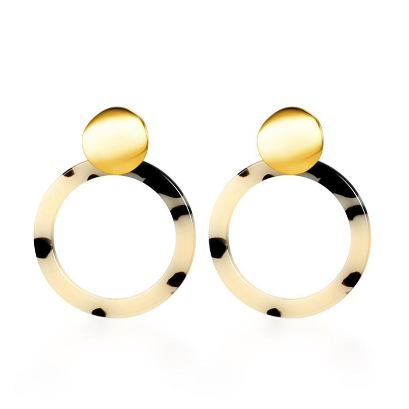 Runde schillernde baumelnde Ohrringe