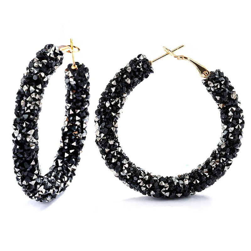 Runde schillernde baumelnde Ohrringe