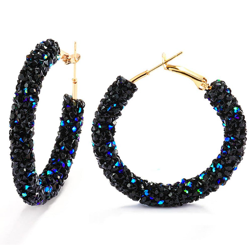 Runde schillernde baumelnde Ohrringe