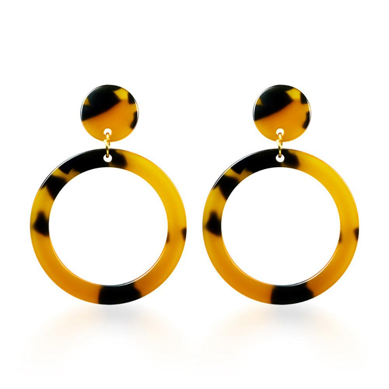 Runde schillernde baumelnde Ohrringe