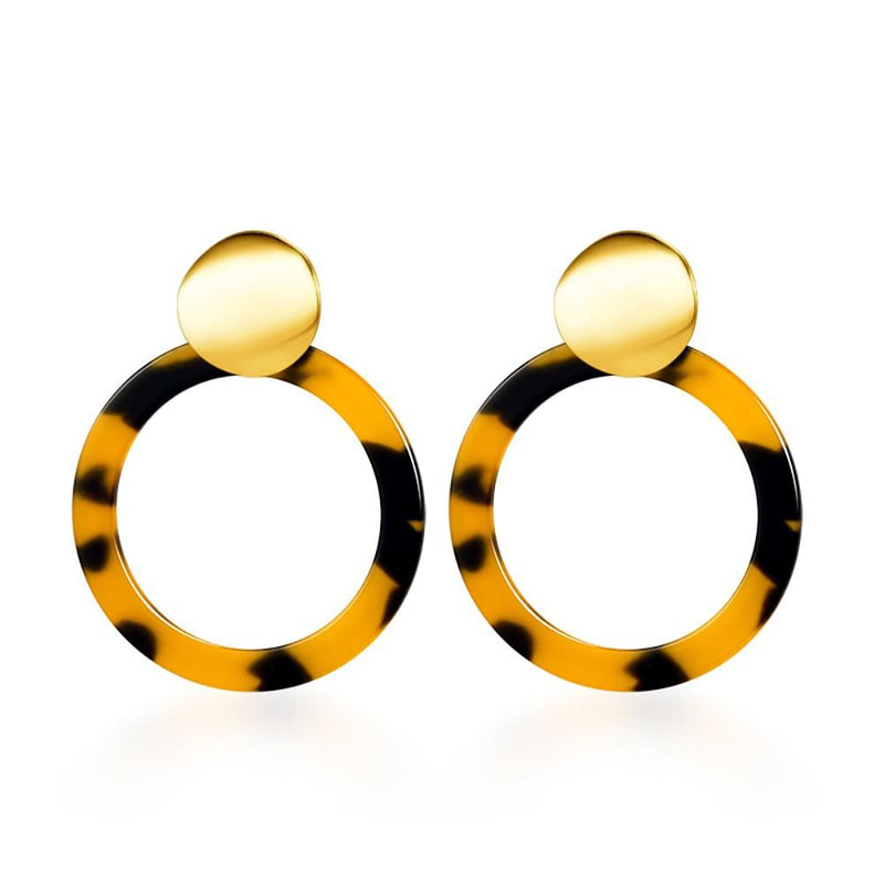 Runde schillernde baumelnde Ohrringe