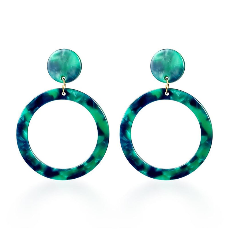 Runde schillernde baumelnde Ohrringe