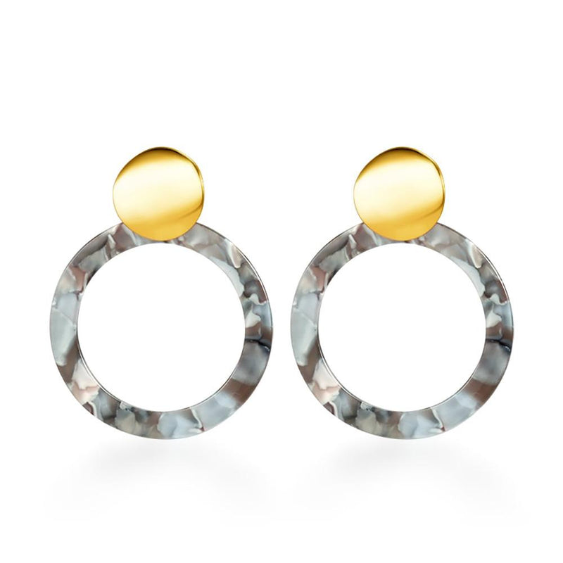 Runde schillernde baumelnde Ohrringe