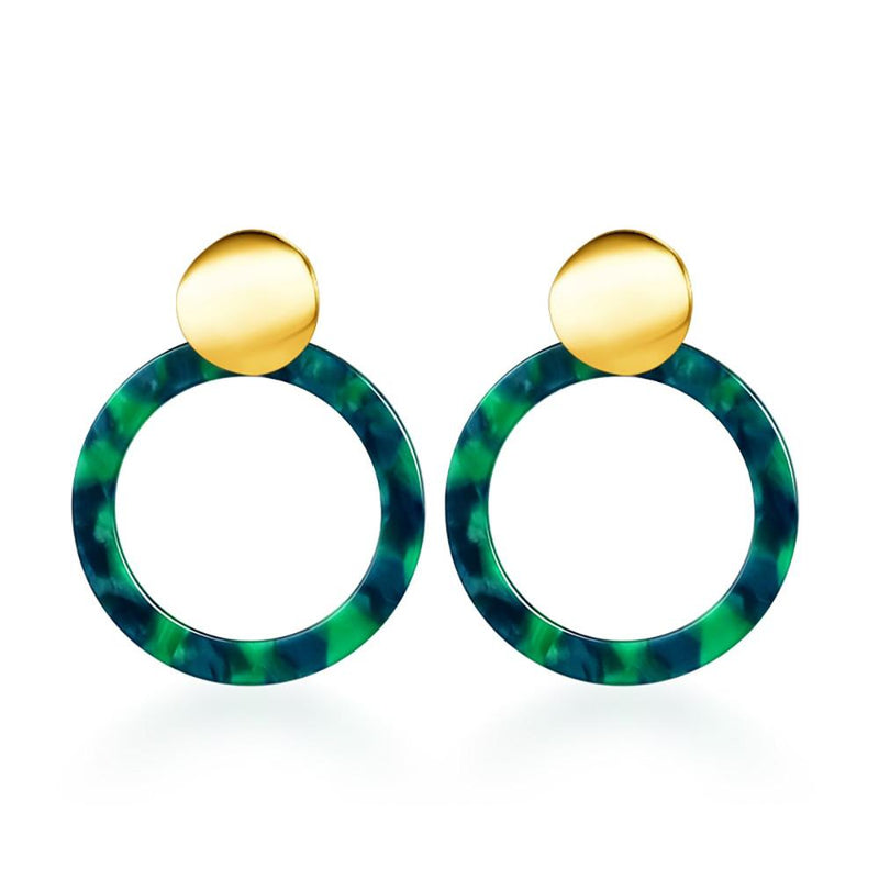 Runde schillernde baumelnde Ohrringe