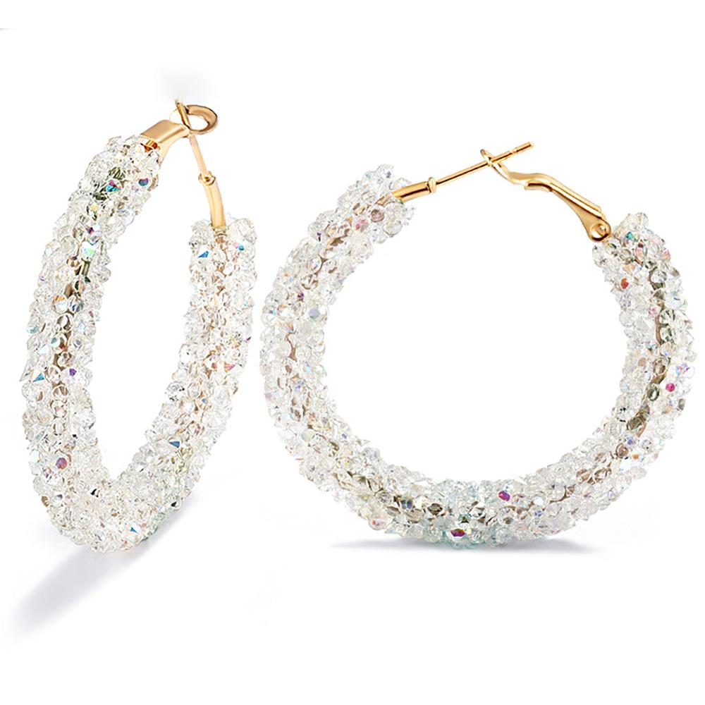 Runde schillernde baumelnde Ohrringe