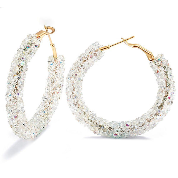 Runde schillernde baumelnde Ohrringe