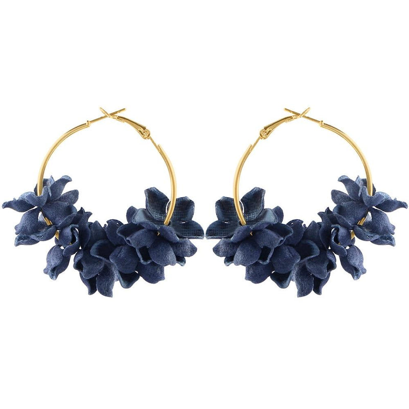 Runde, ausgefallene Blütenblätter-Ohrringe