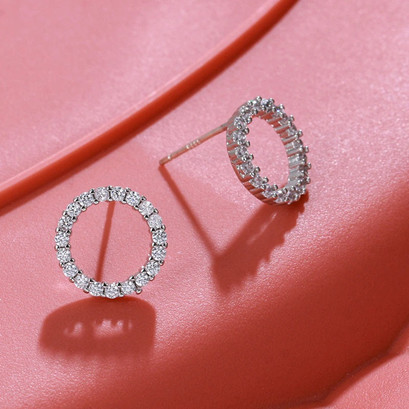 Runde Ohrstecker mit Zirkonia