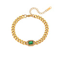 Kubanisches Kettenarmband mit Zirkonia