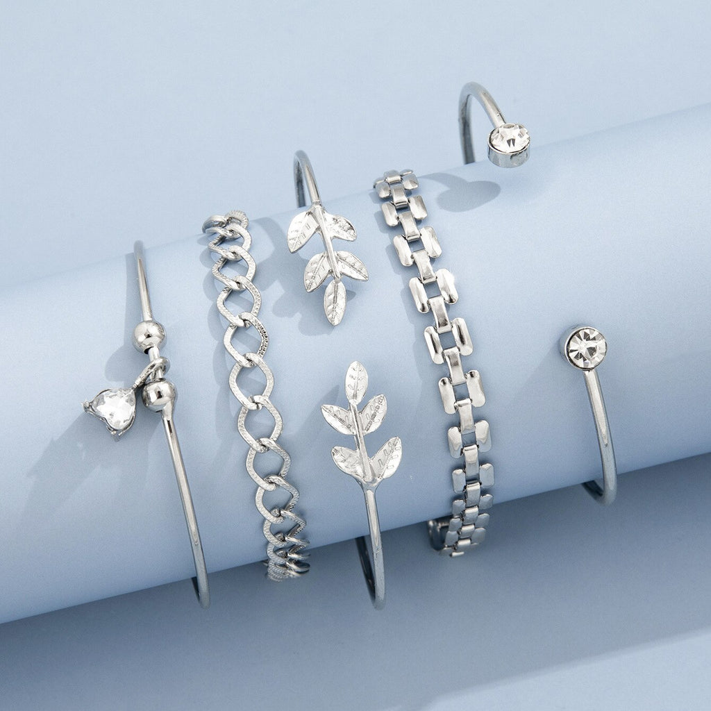 Böhmisches Silber-Gliederketten-Armband-Set