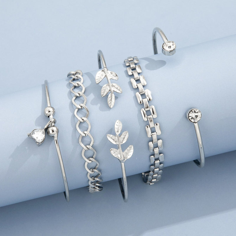 Böhmisches Silber-Gliederketten-Armband-Set