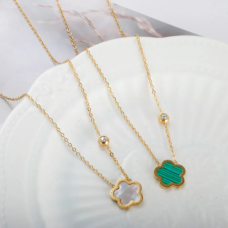 Halskette mit Kleeblatt-Anhänger