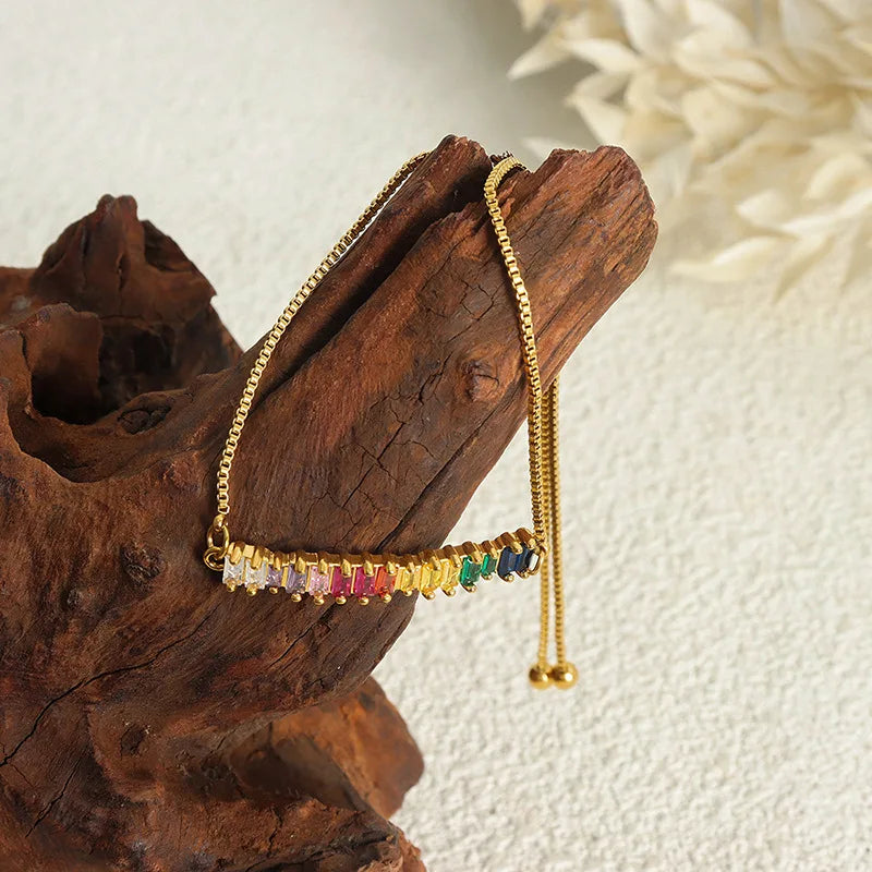 Bunte Zirkonia Bohemian Fußkettchen