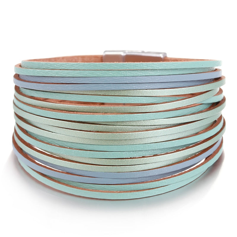 Boho Mint Lederarmband