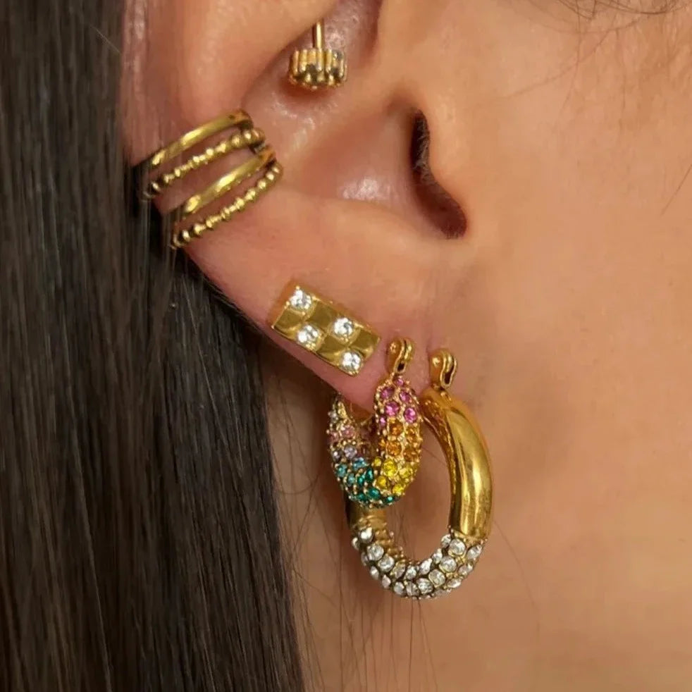 Bunte Zirkonia Creolen