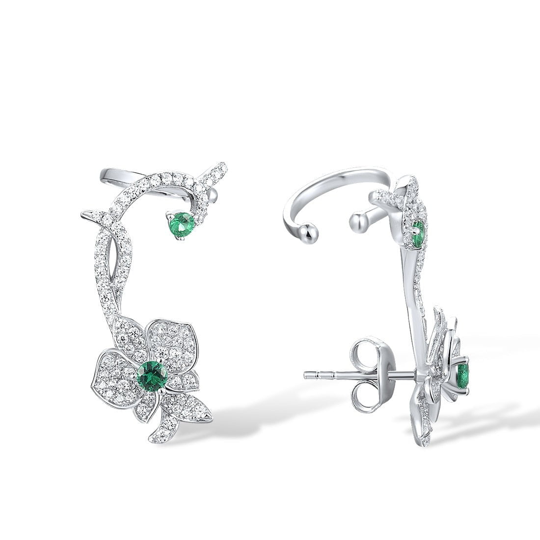 Statement-Ohrstecker mit Strasssteinen im Ear Cuff