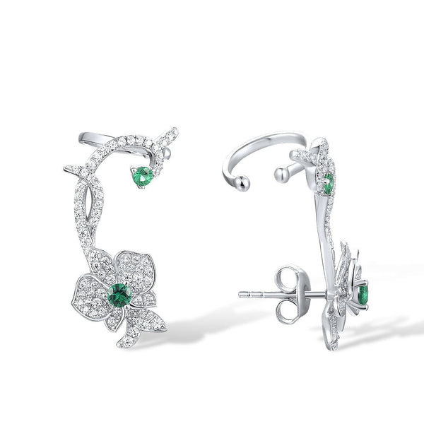 Statement-Ohrstecker mit Strasssteinen im Ear Cuff