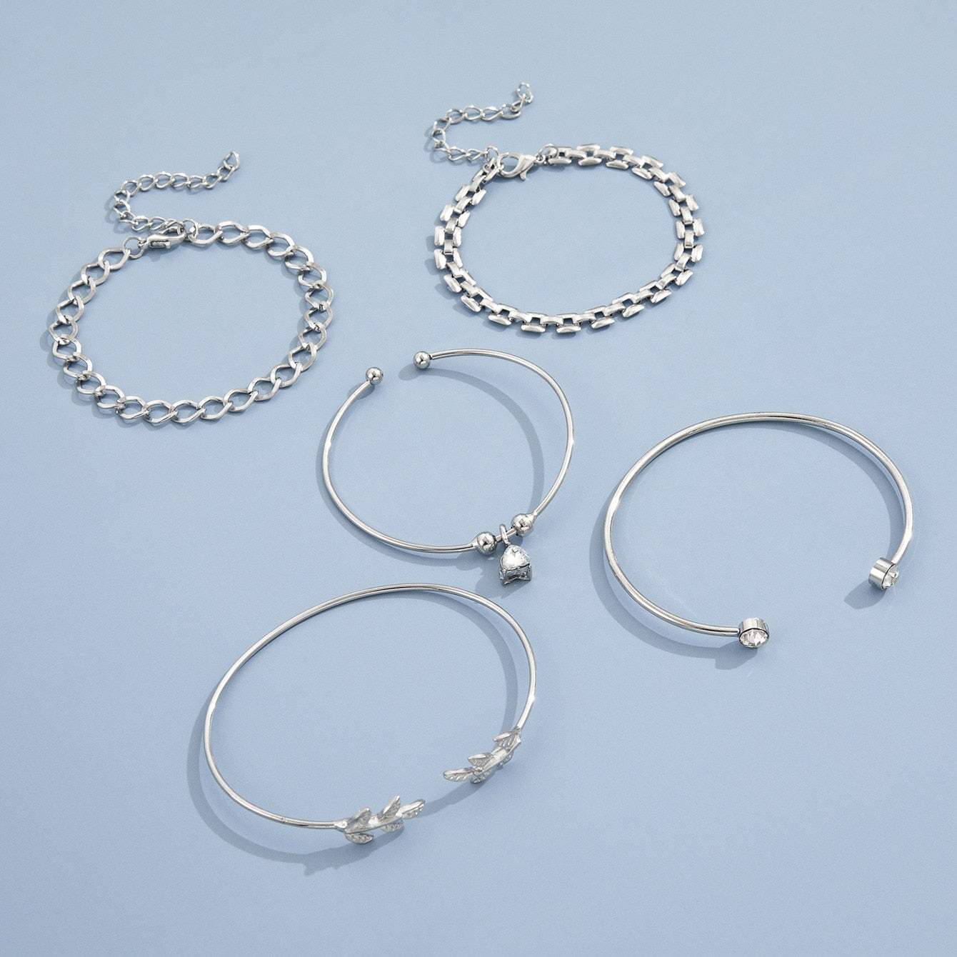 Böhmisches Silber-Gliederketten-Armband-Set
