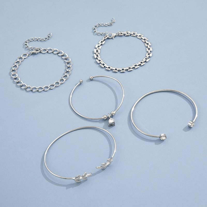 Böhmisches Silber-Gliederketten-Armband-Set