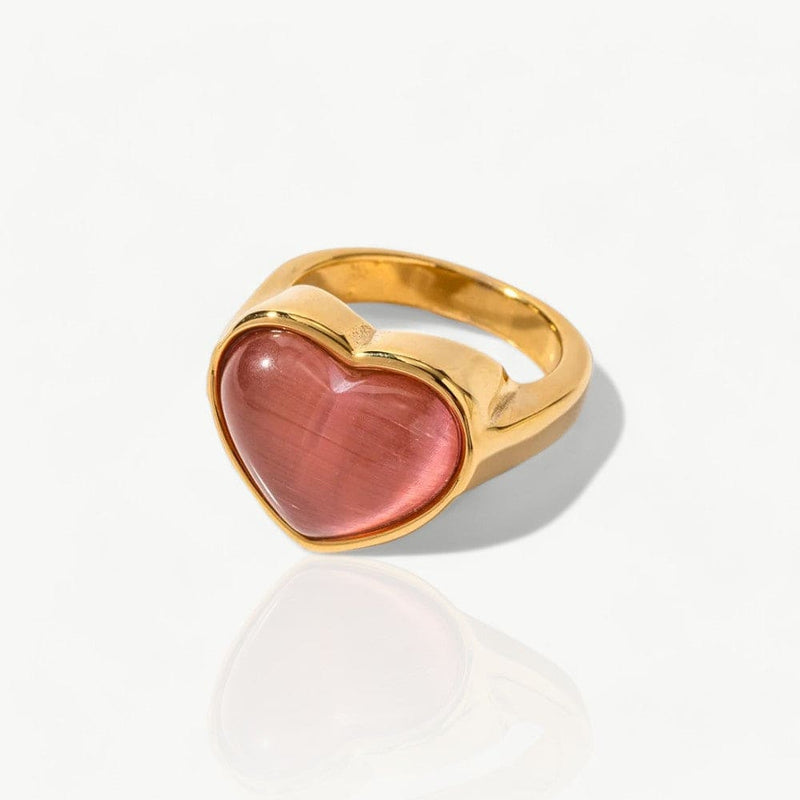 Ring mit rosa Herzstein