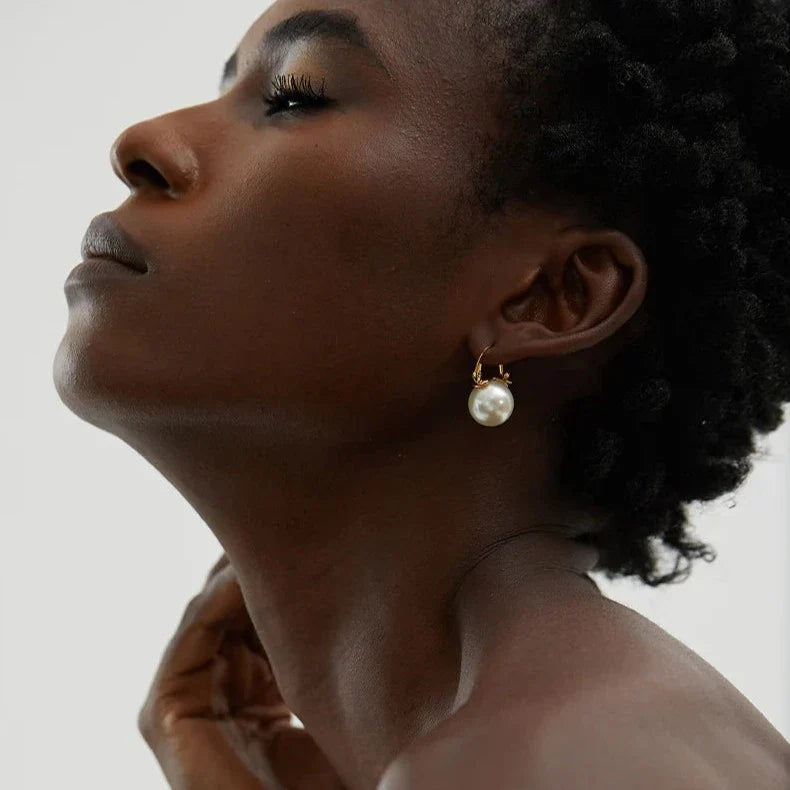 Creolen mit runden Perlen