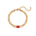 Doppellagiges Kettenarmband mit Zirkonia