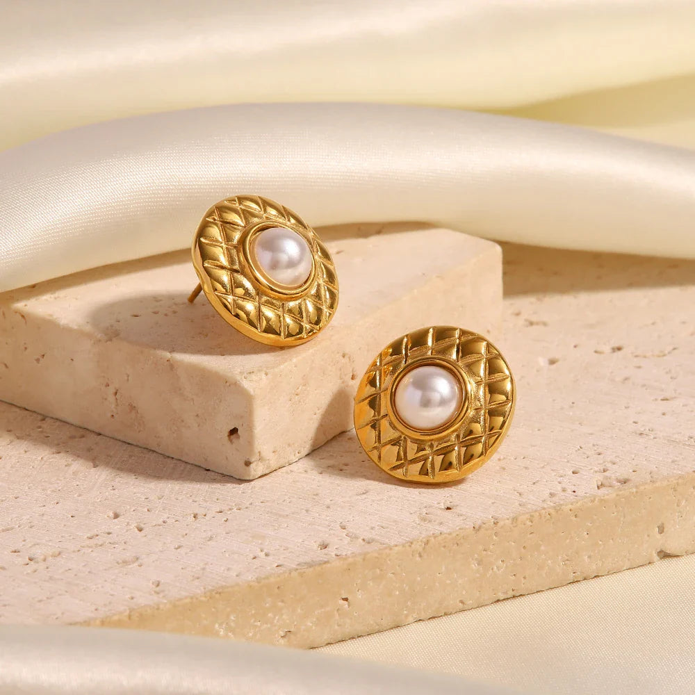 Goldener Perlen-Kreisohrring