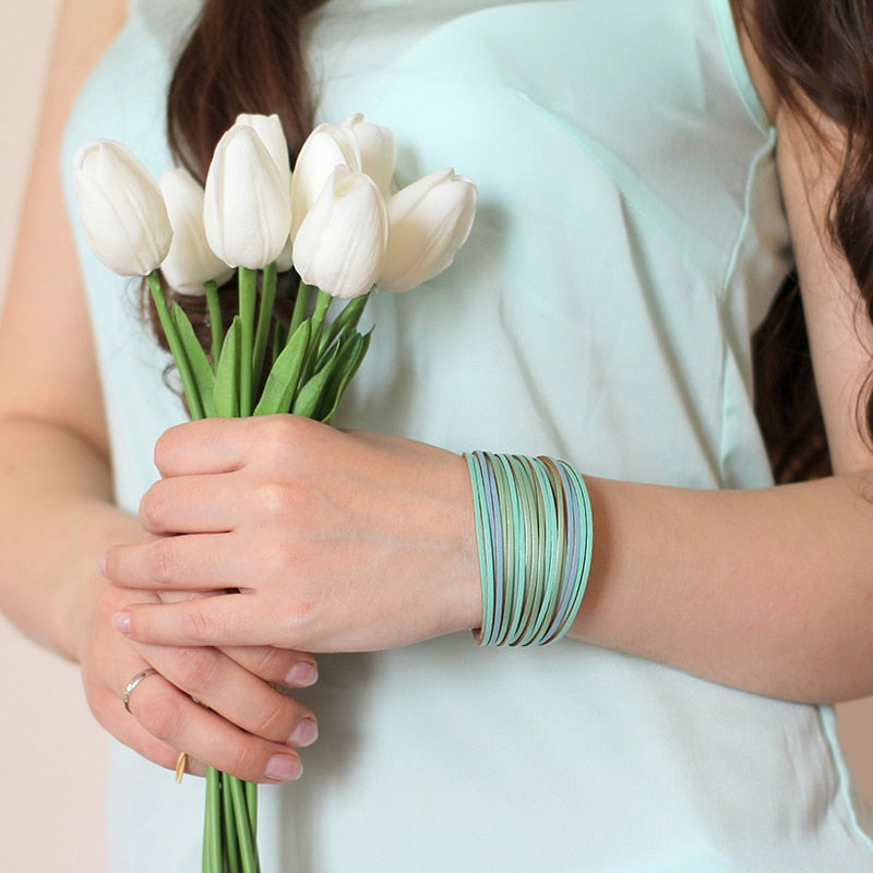 Boho Mint Lederarmband