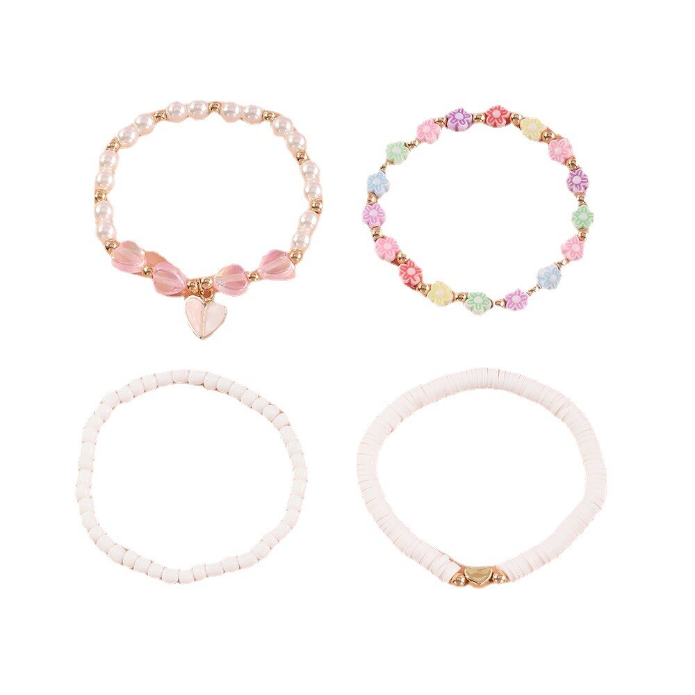 4Pcs Set Perle Harz Liebe Armreif