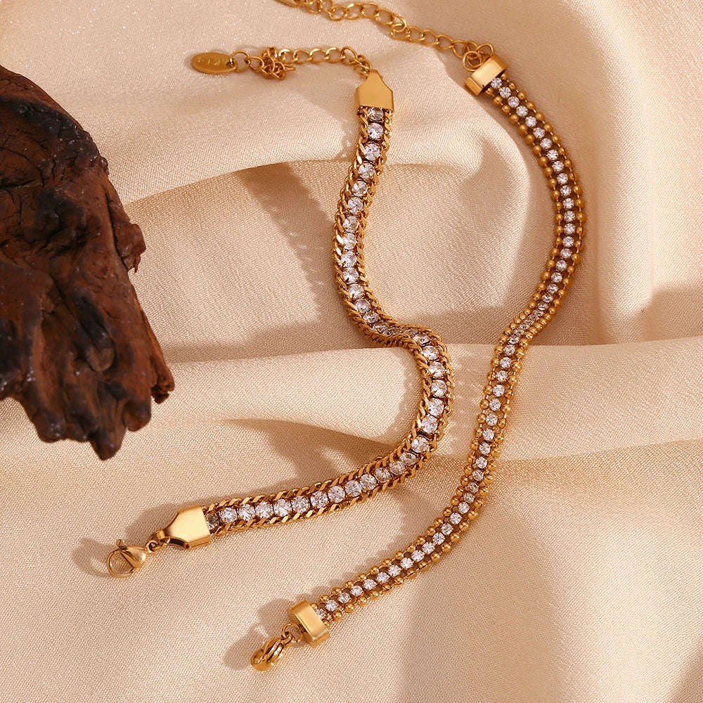 Armband mit runden Zirkonia-Perlen