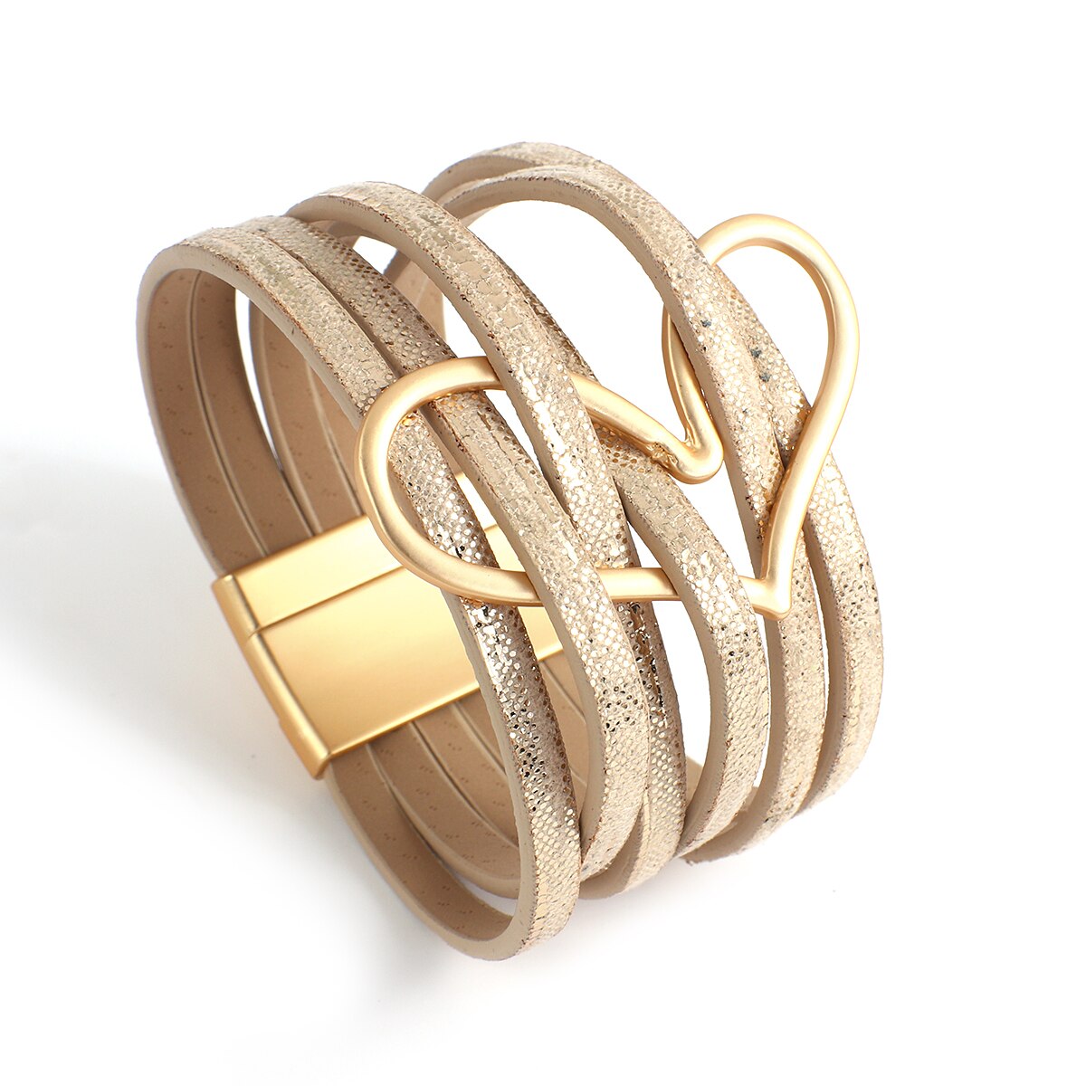 Boho Wickelarmbänder Pfirsich Herz