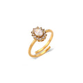 Ovaler Ring mit Blumenstein