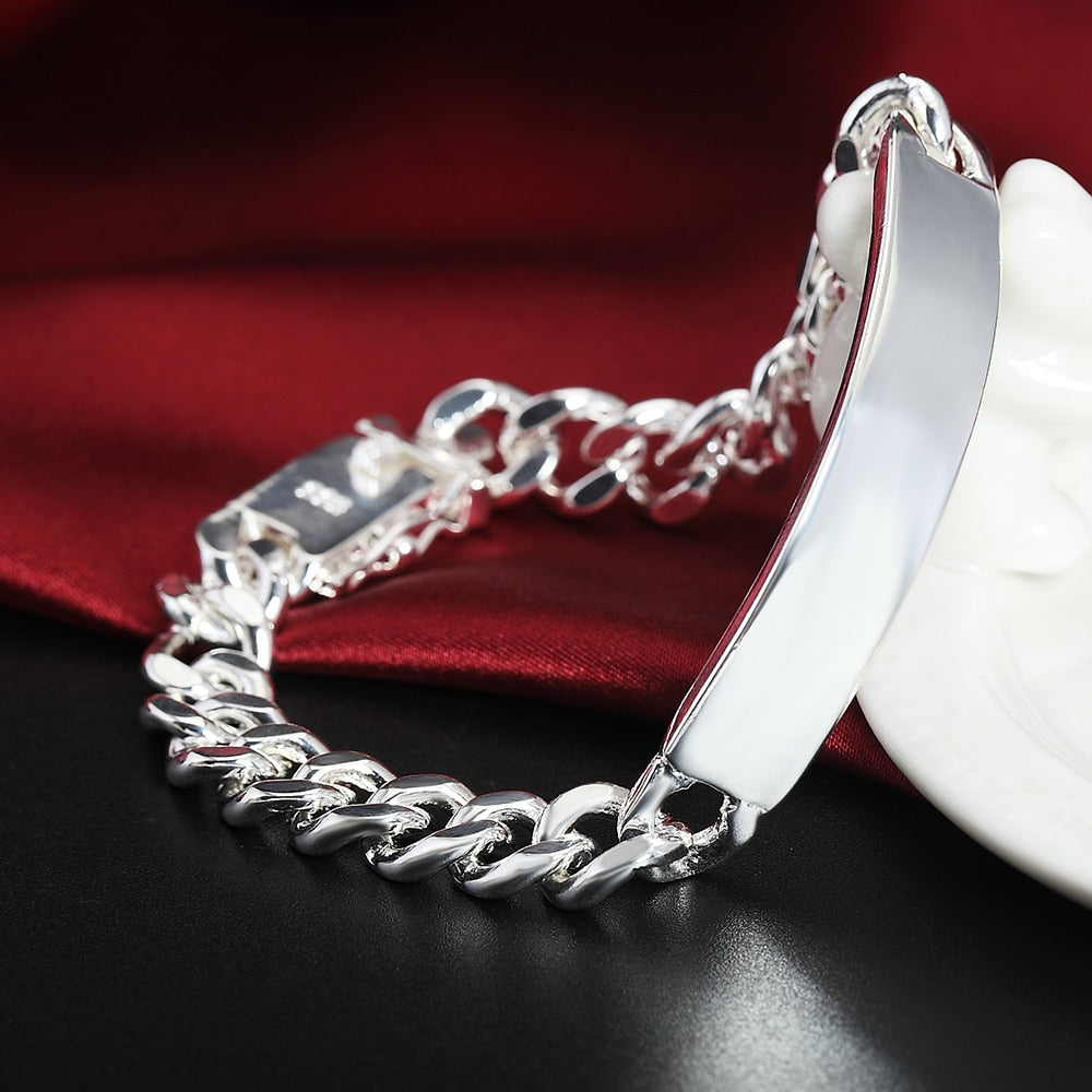925 Sterling Silber Massiv-Ketten-Armband