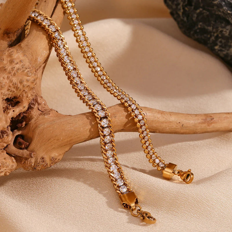 Armband mit runden Zirkonia-Perlen