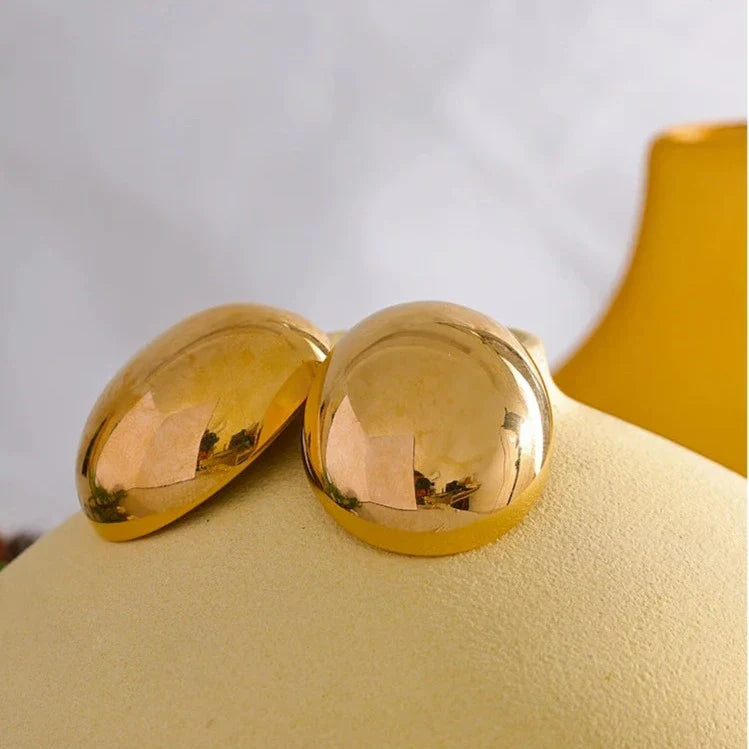 Großer ovaler geometrischer Ohrring