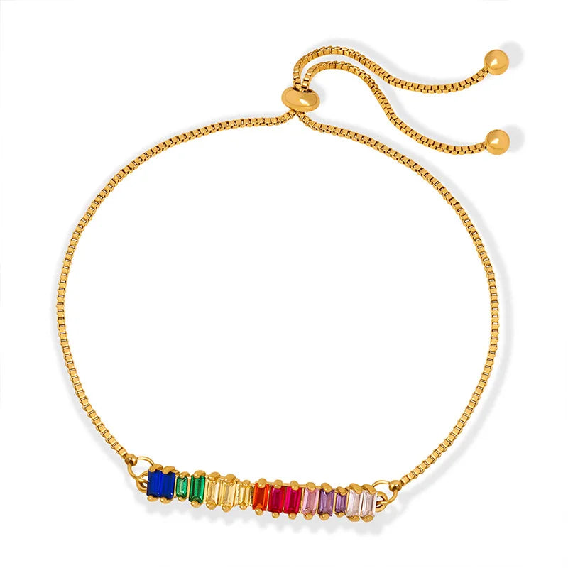 Bunte Zirkonia Bohemian Fußkettchen