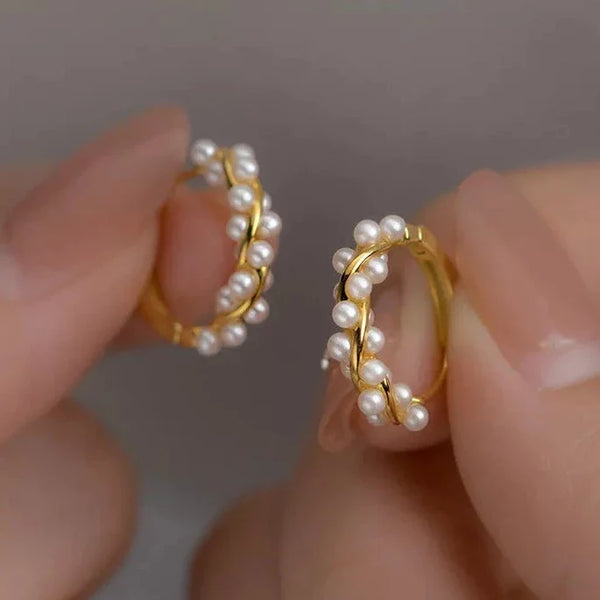 Creolen mit gedrehten Perlen