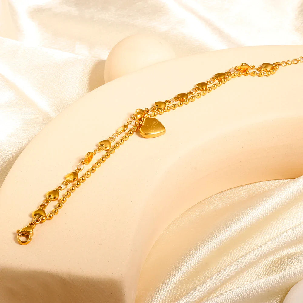 Armband mit Doppelherz-Charm