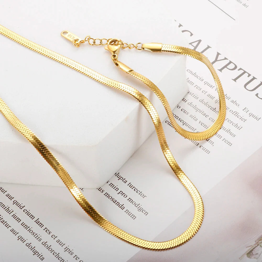 Schlangenkette Halskette Gold