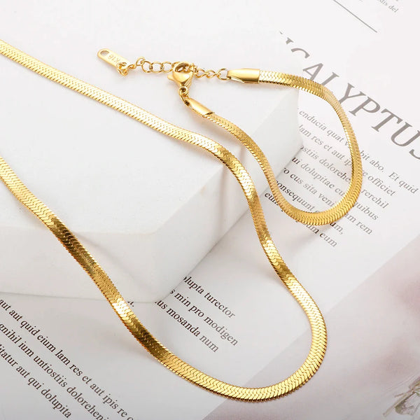 Schlangenkette Halskette Gold