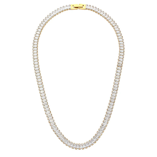 Chokerhalskette mit quadratischen Kristallen