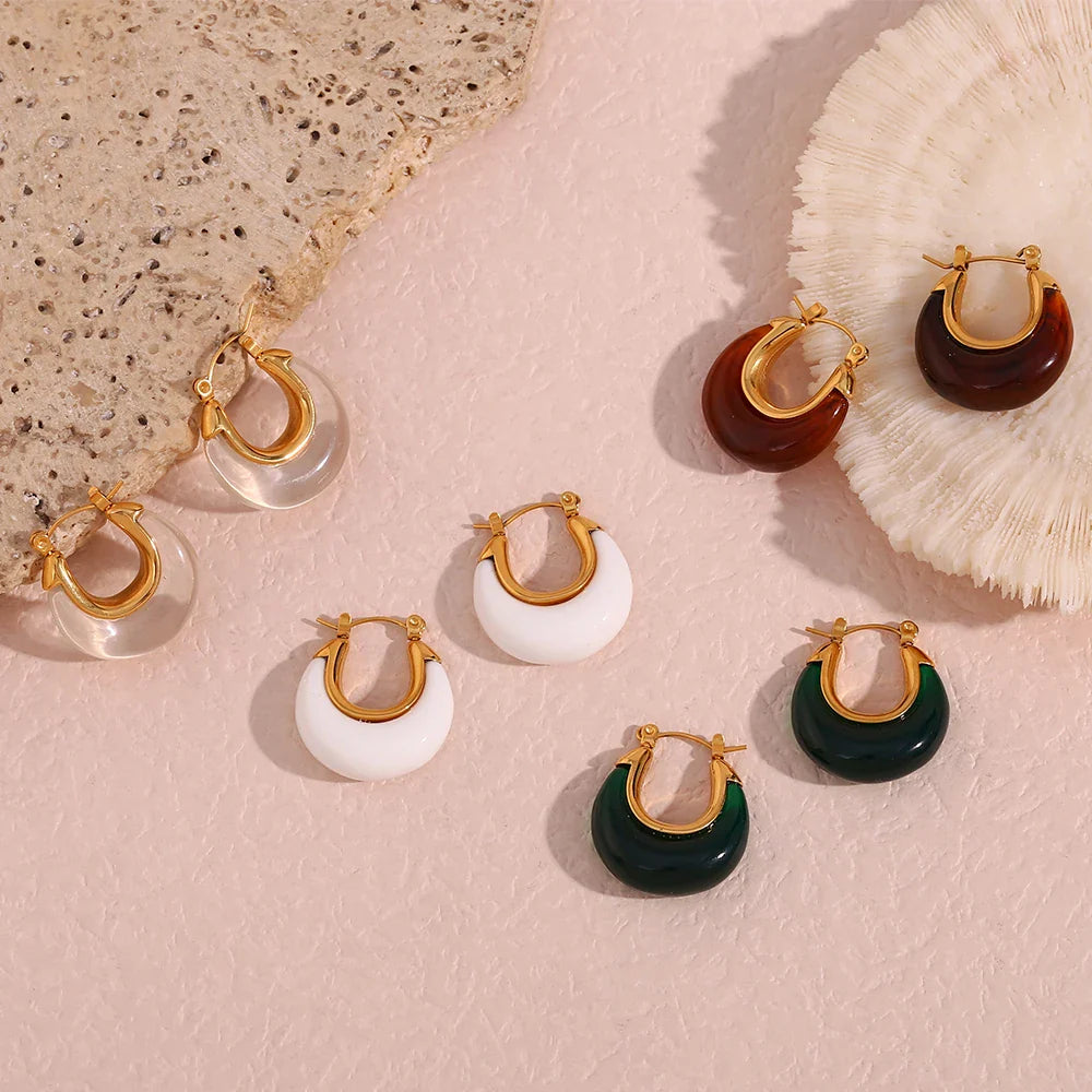 Runde Creolen aus Acryl