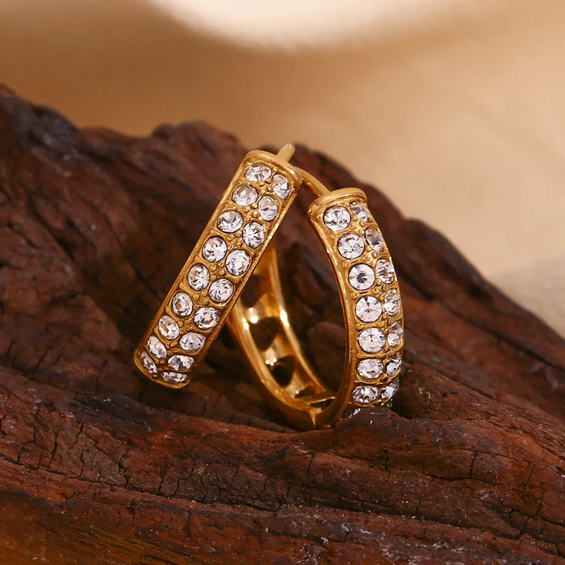 Funkelnde und hohle Herzohrringe