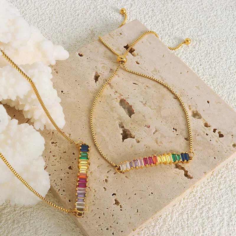 Bunte Zirkonia Bohemian Fußkettchen
