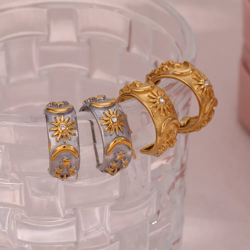 Creolen mit Mond, Sonne und Stern