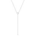 S925 Sterling Silber Doppel-Deck Kreis Zirkon Anhänger Lange O-Kette Choker Halskette 2024 Frühling Frauen Hochzeit Edlen Schmuck