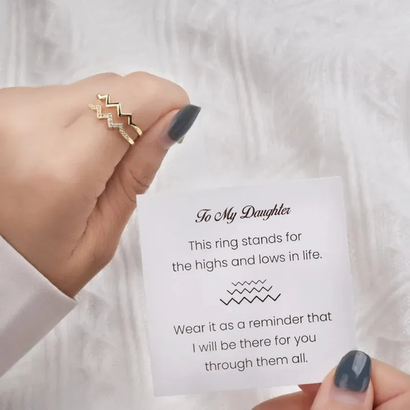 An meine Tochter – Doppeltes Wellenring-Set